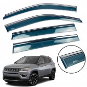 Дефлектор вікна для Jeep Compass 2017+ з нерж. хром полоскою Дефлектор вікна для Jeep Compass 2017+ з нерж. хром полоскою